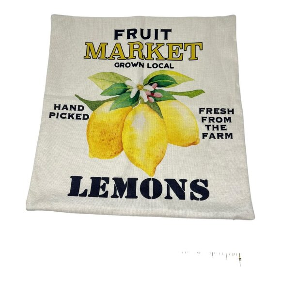 Fruit Market Lemon Decorative Pillow Covers Fresh Hand Picked Lemons 18x18 - Picture 2 of 9